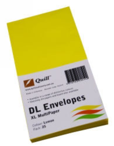 Picture of ENVELOPE QUILL DL XL MULTIOFFICE LEMON P