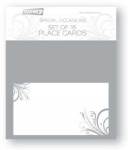 Picture of PLACE CARD SET OZCORP SILVER