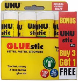 Picture of GLUE STICK UHU 4OG 4PK