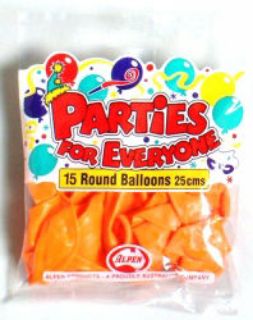 Picture of BALLOONS ORANGE 15 PK