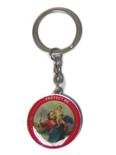 Picture of KEYRING ST CHRISTOPHER RED EDGE