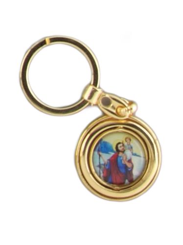 Picture of KEYRING ST CHRISTOPHER GOLD RIM