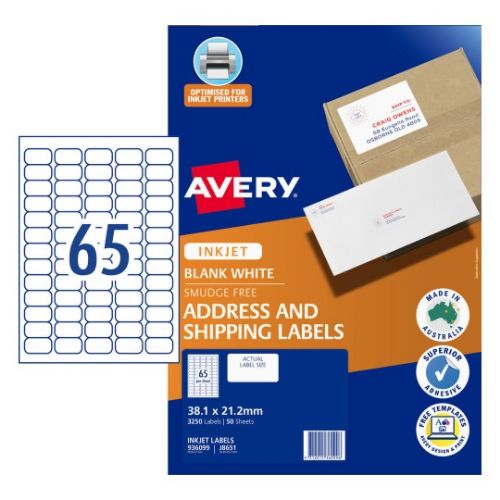 Picture of LABEL AVERY INKJET J8651R MINI ADDRESS 6