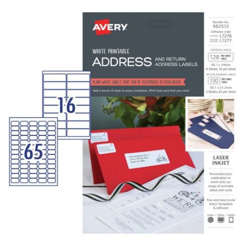 Picture of AVERY ADDRESS LABELS WHITE