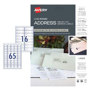 Picture of AVERY LABELS CLEAR ADDRESS