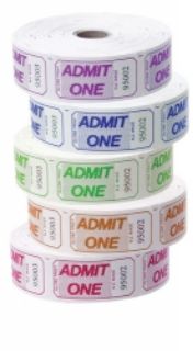 Picture of TICKETS ADMIT ONE ROLLS (1000 P/ROLL)